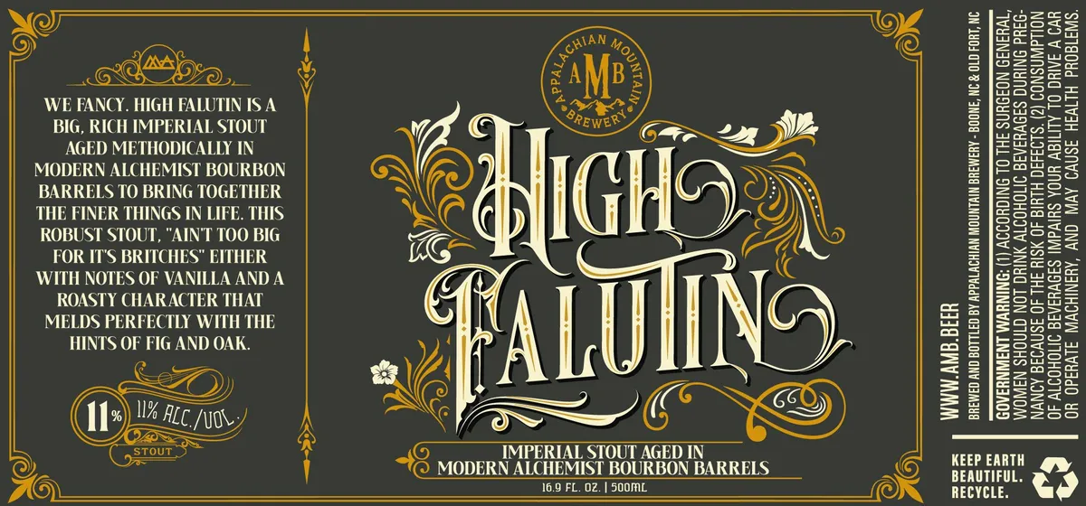 High Falutin label