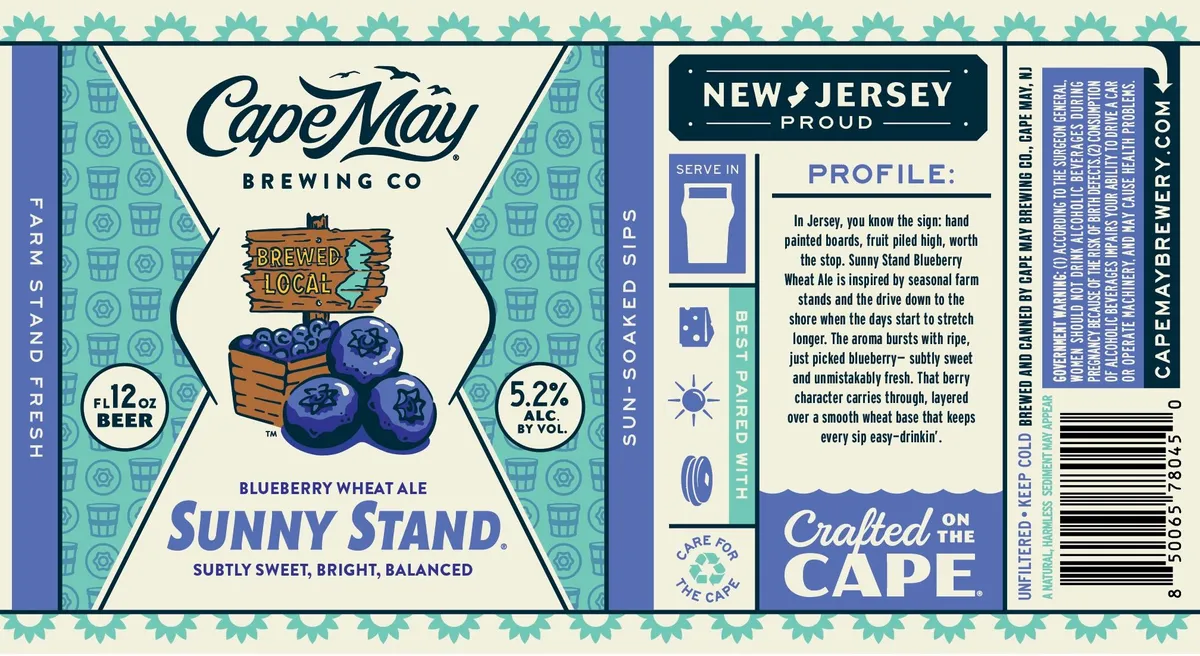 Blueberry Sunny Stand — full label as filed with TTB