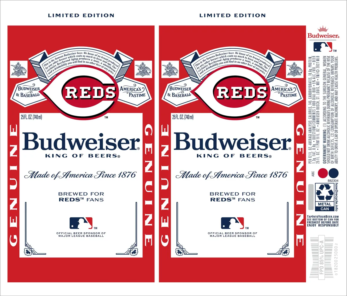 Budweiser — full label as filed with TTB