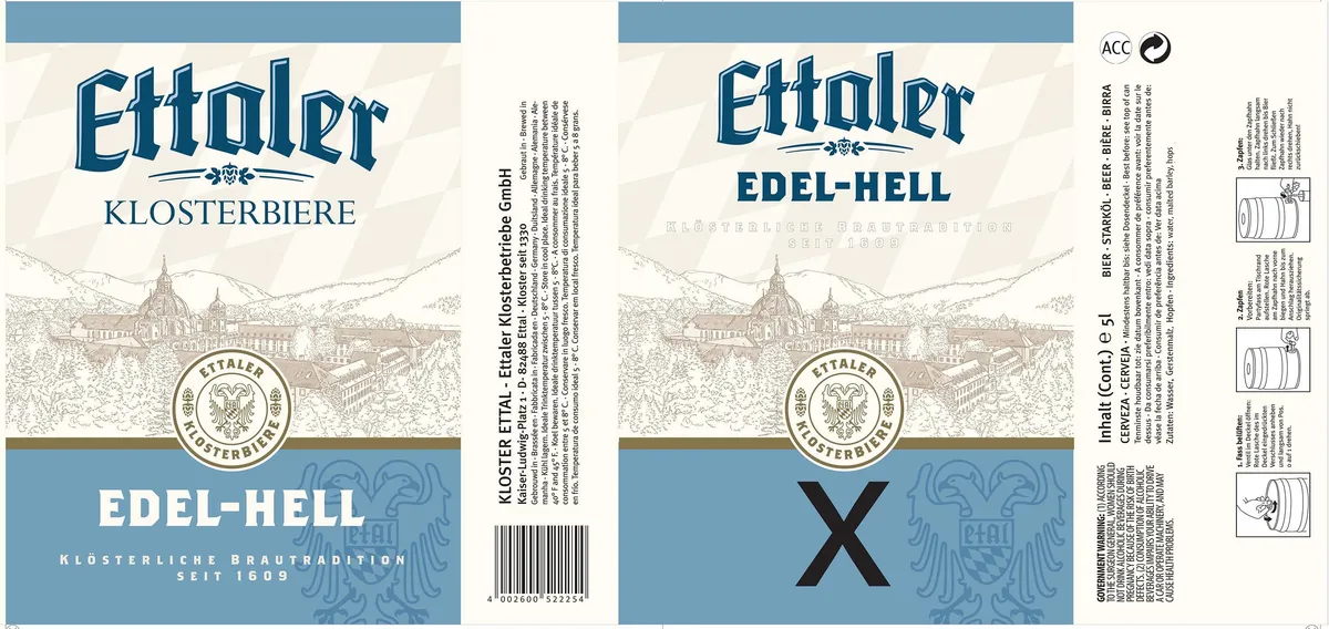 Ettaler Edel-Hell label art — ETTALER EDEL-HELL