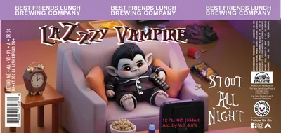 Lazzzy Vampire Stout All Night label