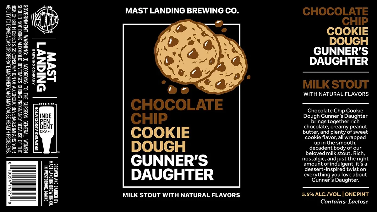 Chocolate Chip Cookie Dough Gunner's Daughter label