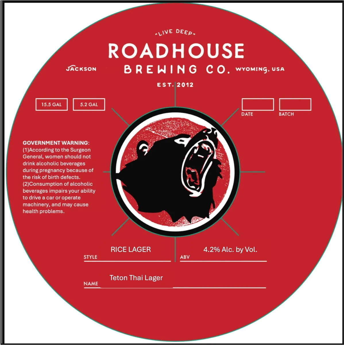 Teton Thai Lager label