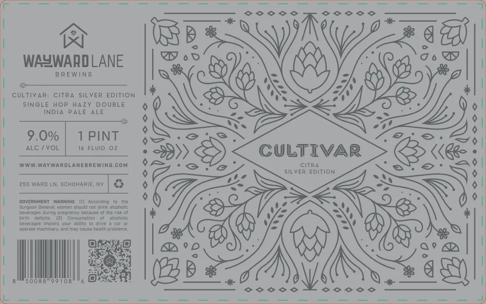 Cultivar Citra Silver Edition, Hazy Double India Pale Ale label
