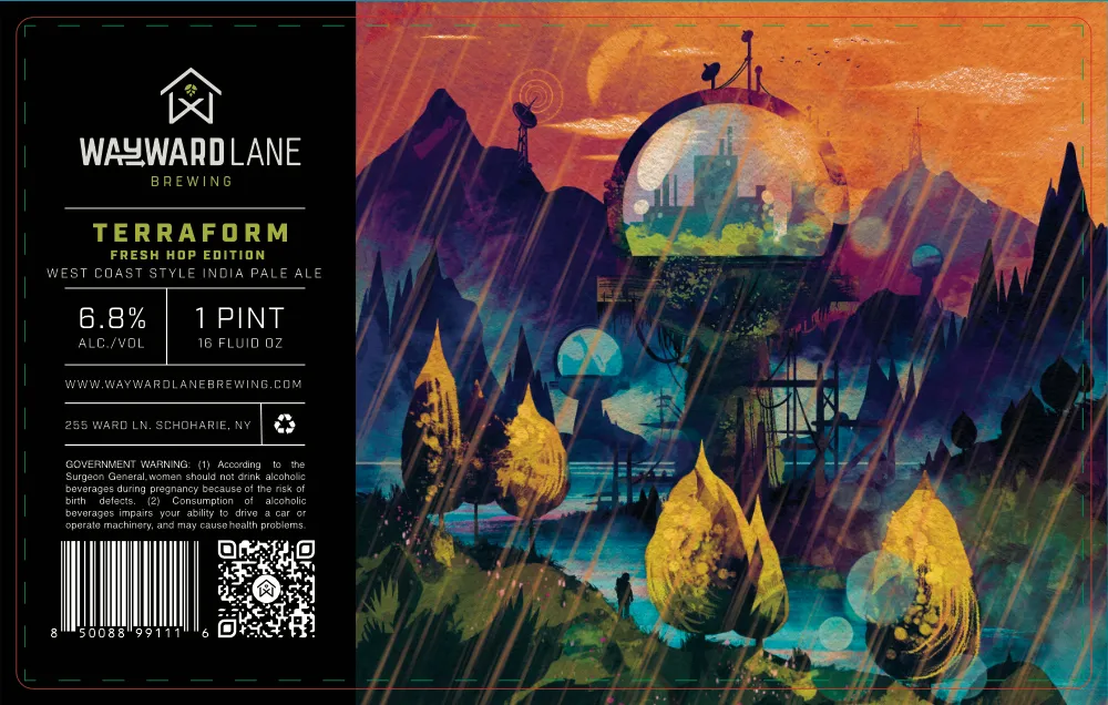Terraform Fresh Hop Edition, West Coast Style India Pale Ale label