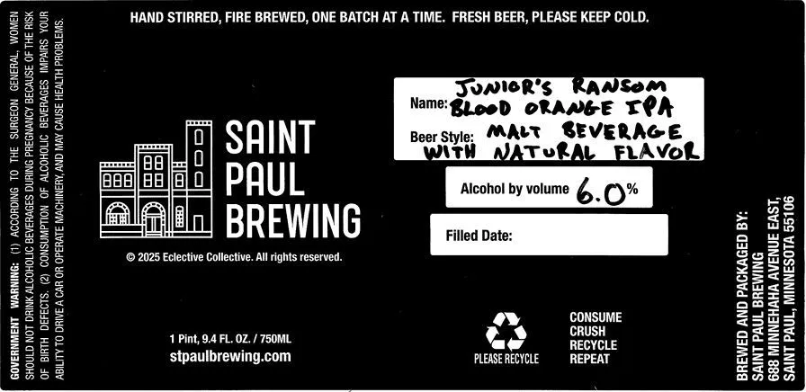 Blood Orange Ipa label