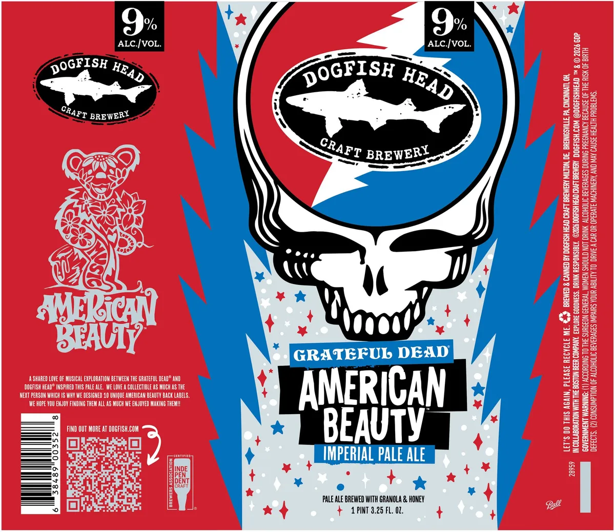 Grateful Dead American Beauty label