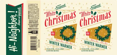 White Christmas Winter Warmer label