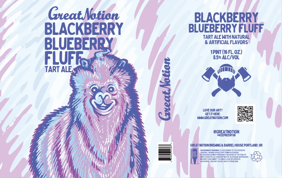 Blackberry Blueberry Fluff label