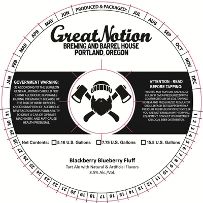 Blackberry Blueberry Fluff label
