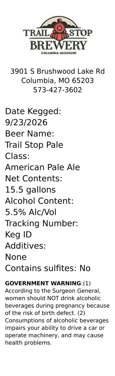 Trail Stop Pale label