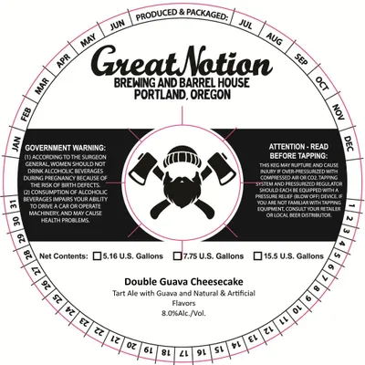 Double Guava Cheesecake label