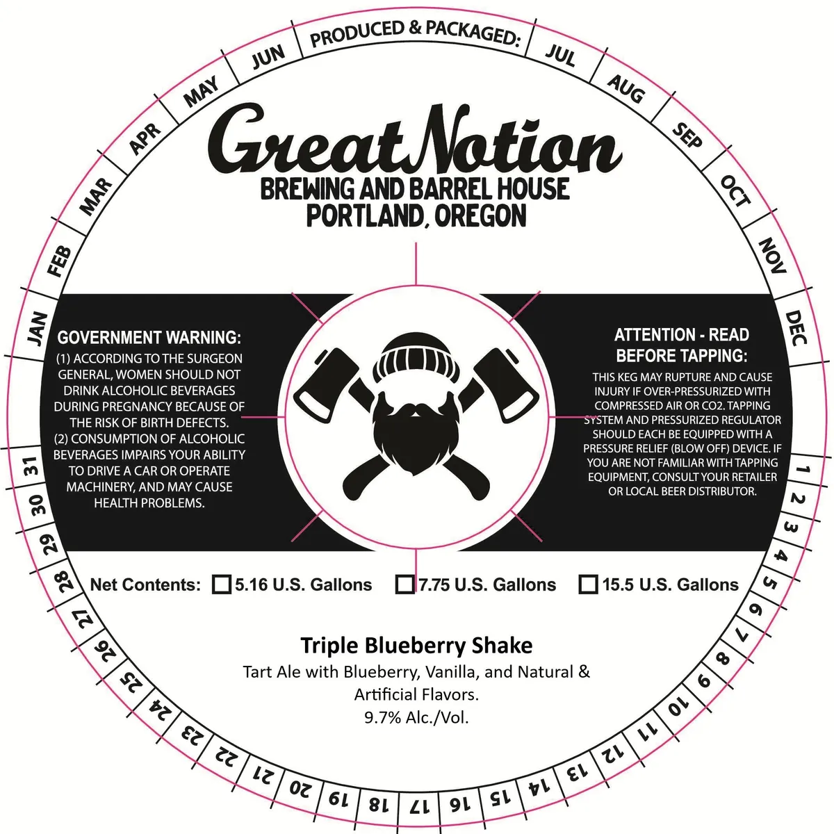 Triple Blueberry Shake label
