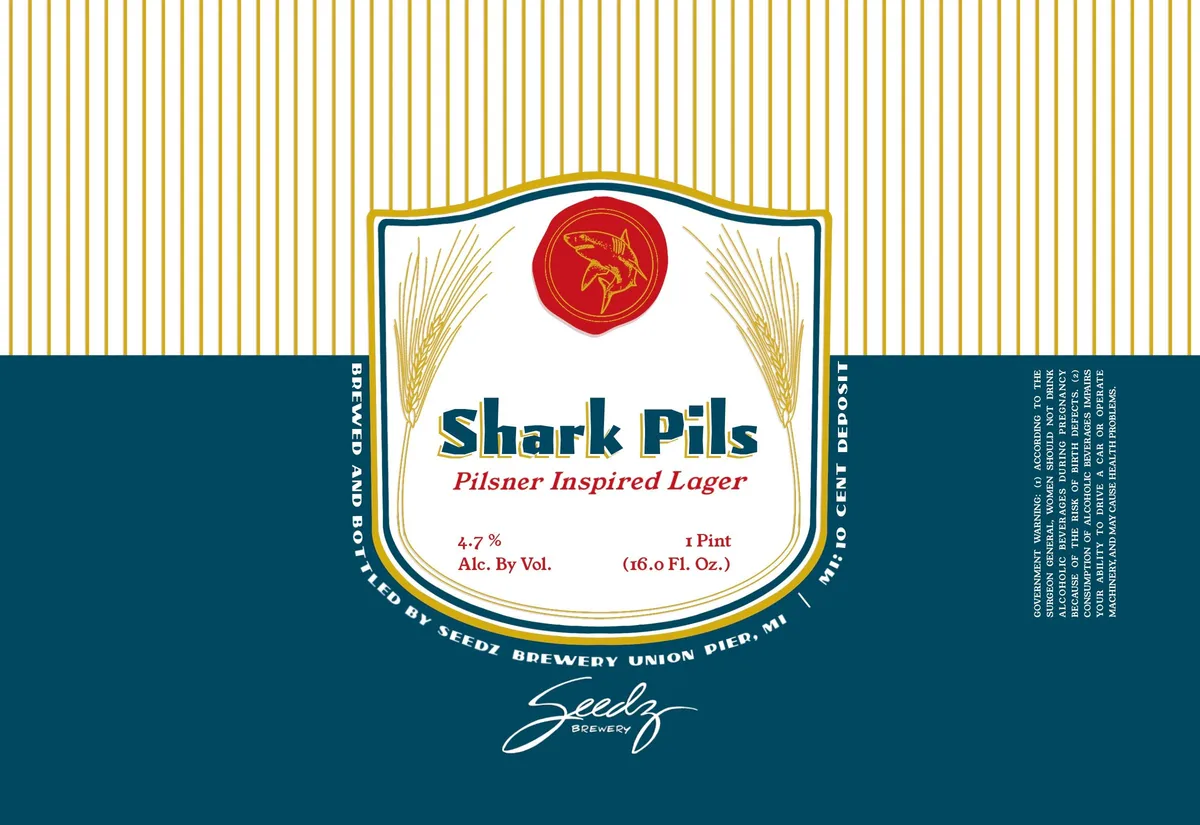 Shark Pils- Pilsner Inspired Lager label