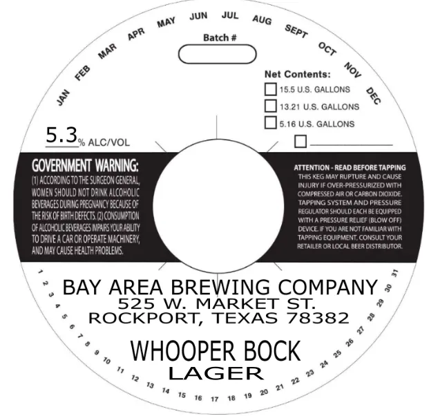 Whooper Bock Lager label