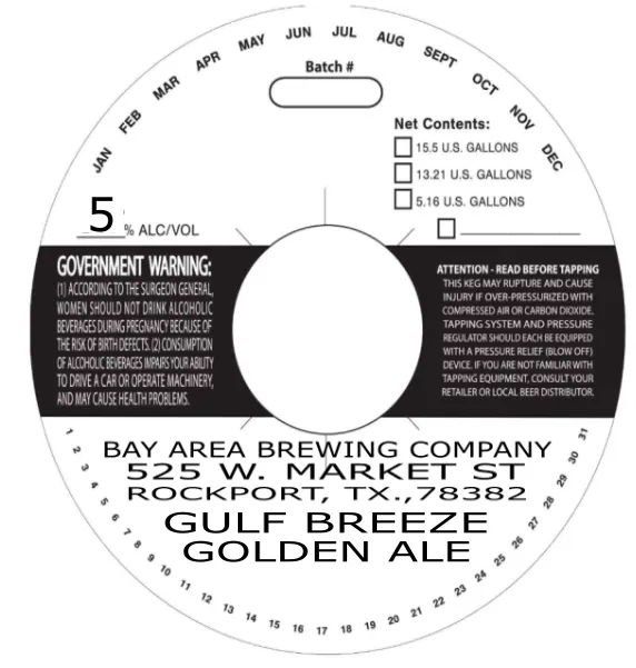 Gulf Breeze Golden Ale label