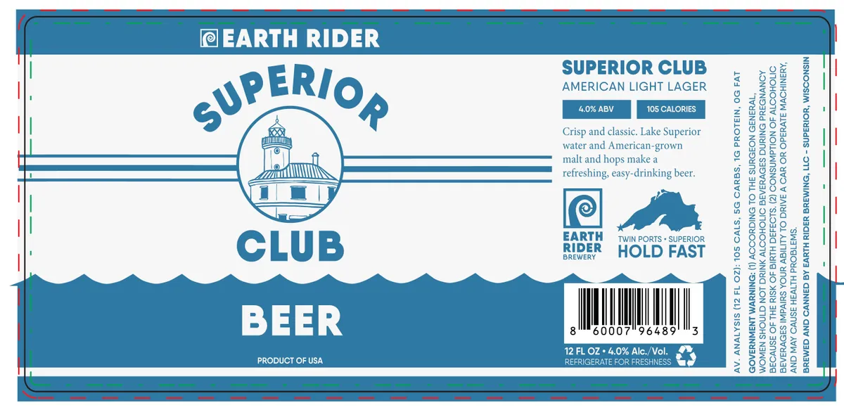 Superior Club American Light Lager label