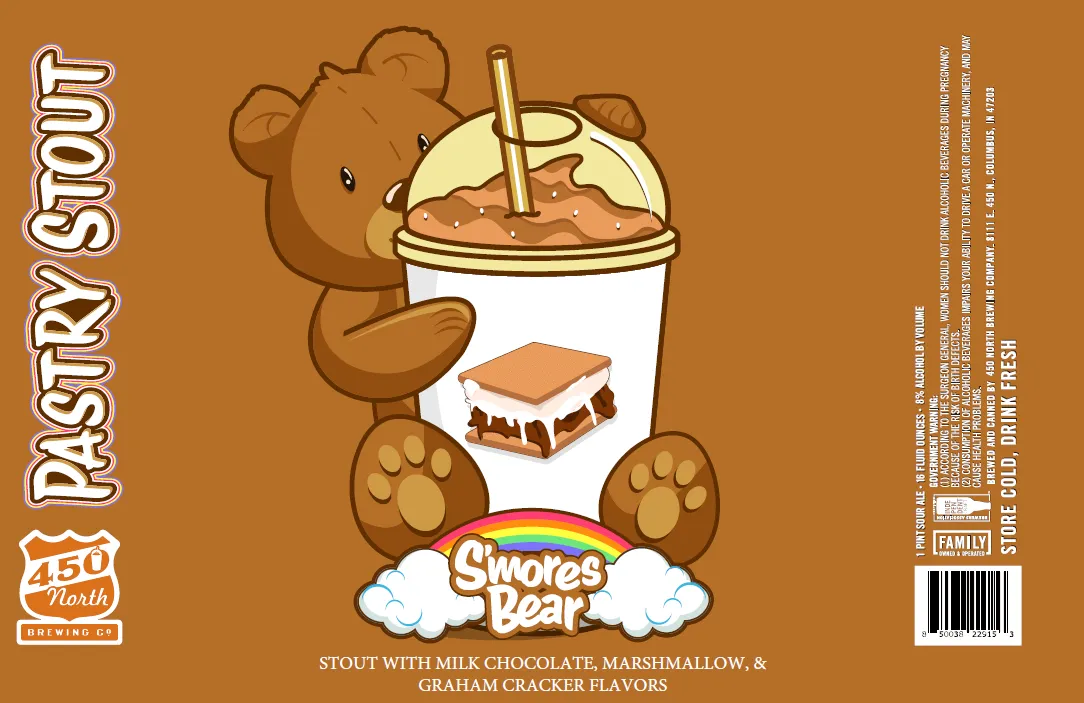 S'mores Bear label