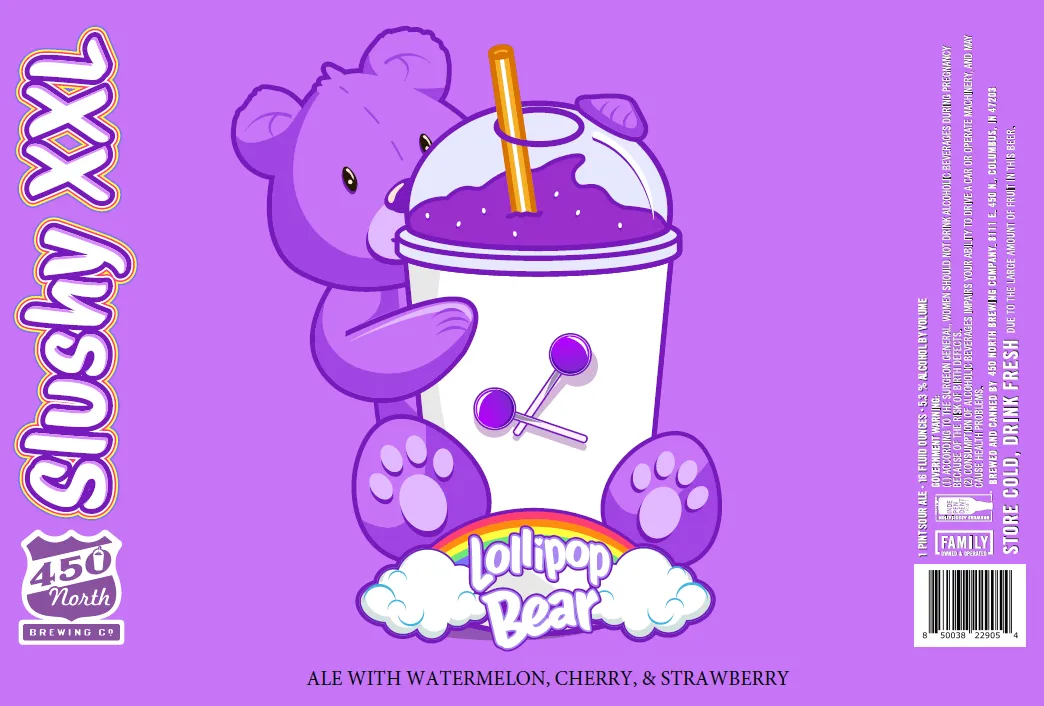 Lollipop Bear Slushy XXL label