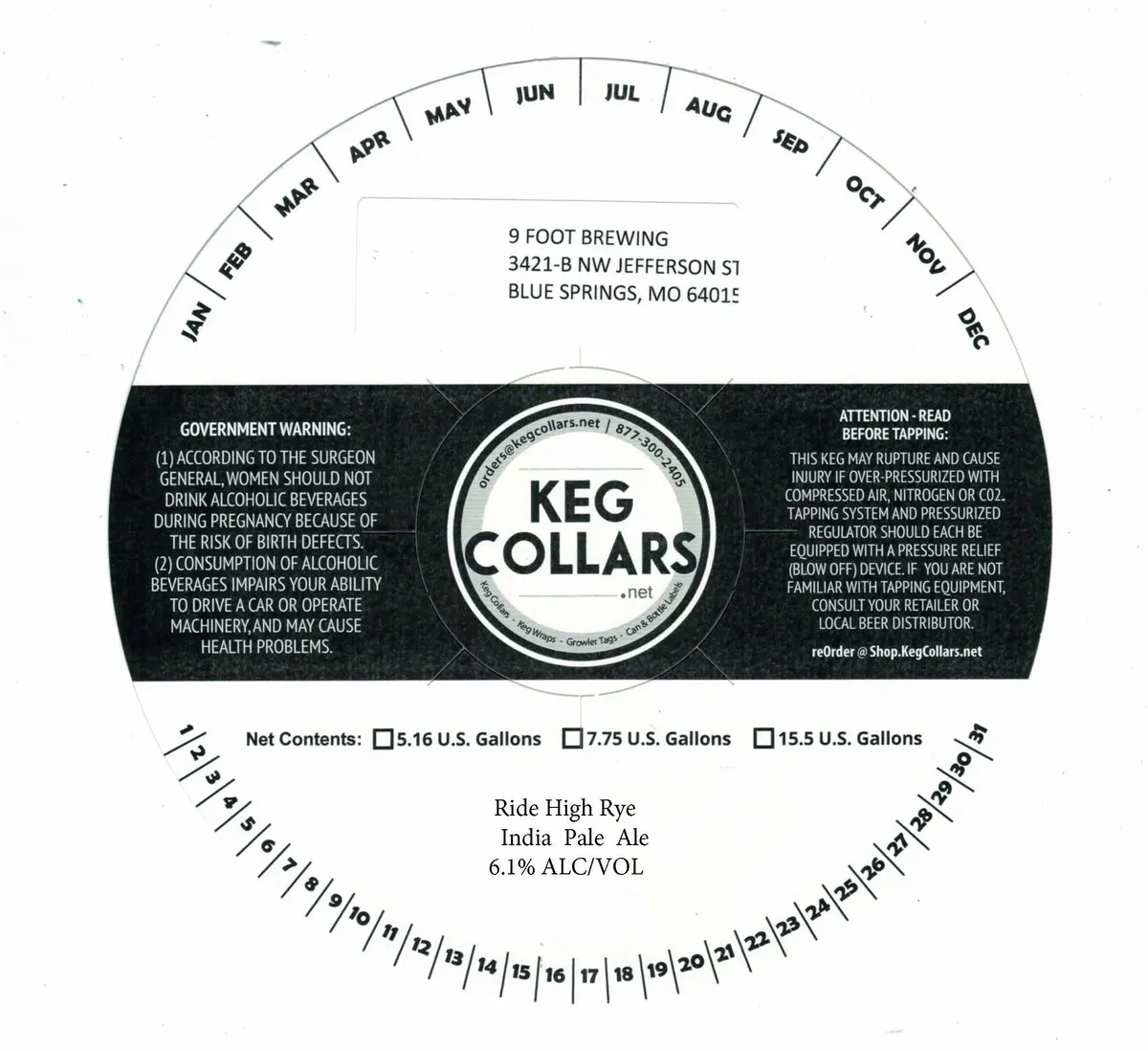 Ride High Rye label