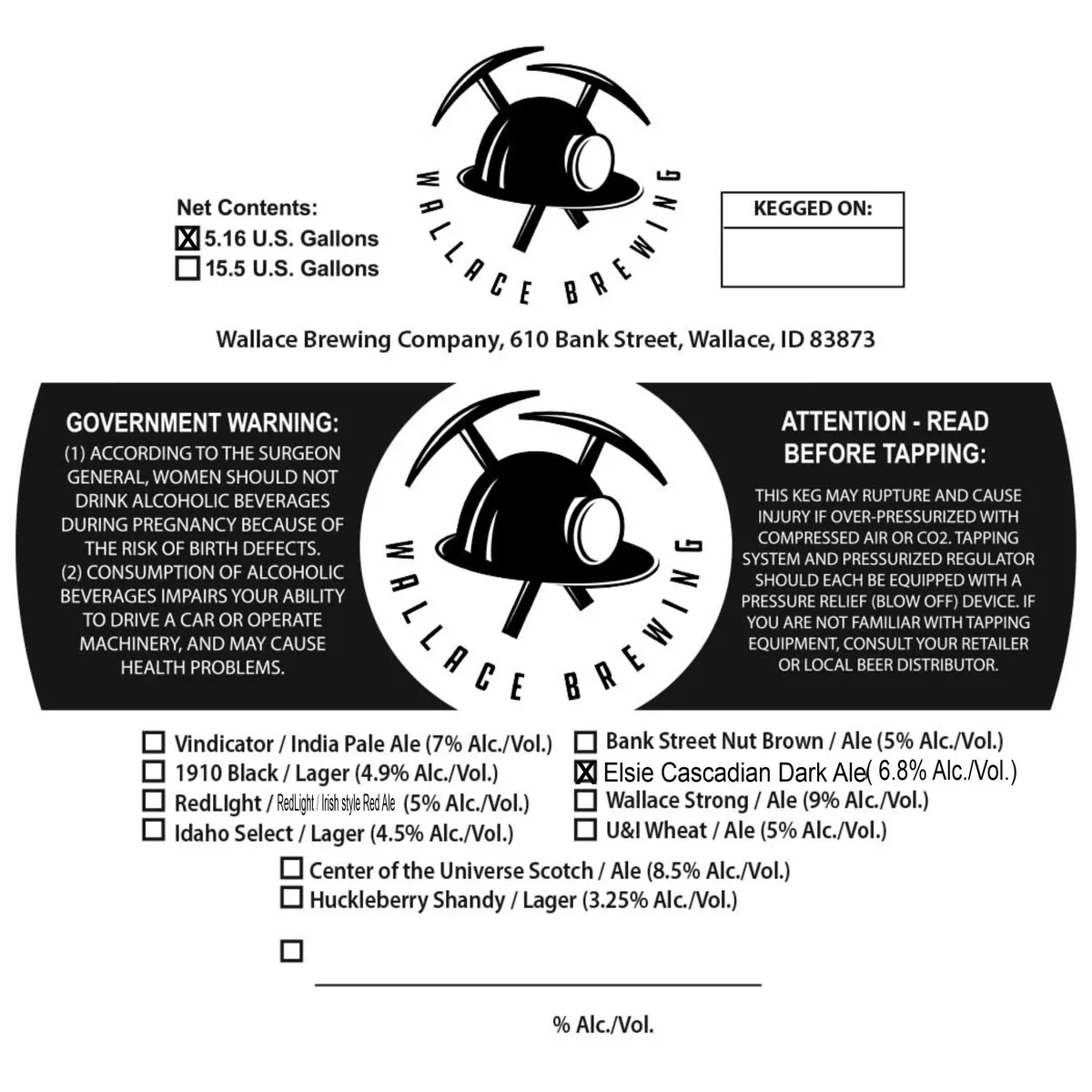 Elsie Cascadian Dark Ale label