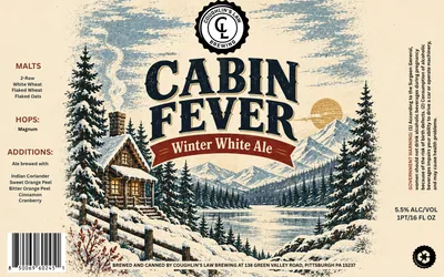 Cabin Fever Winter White Ale label