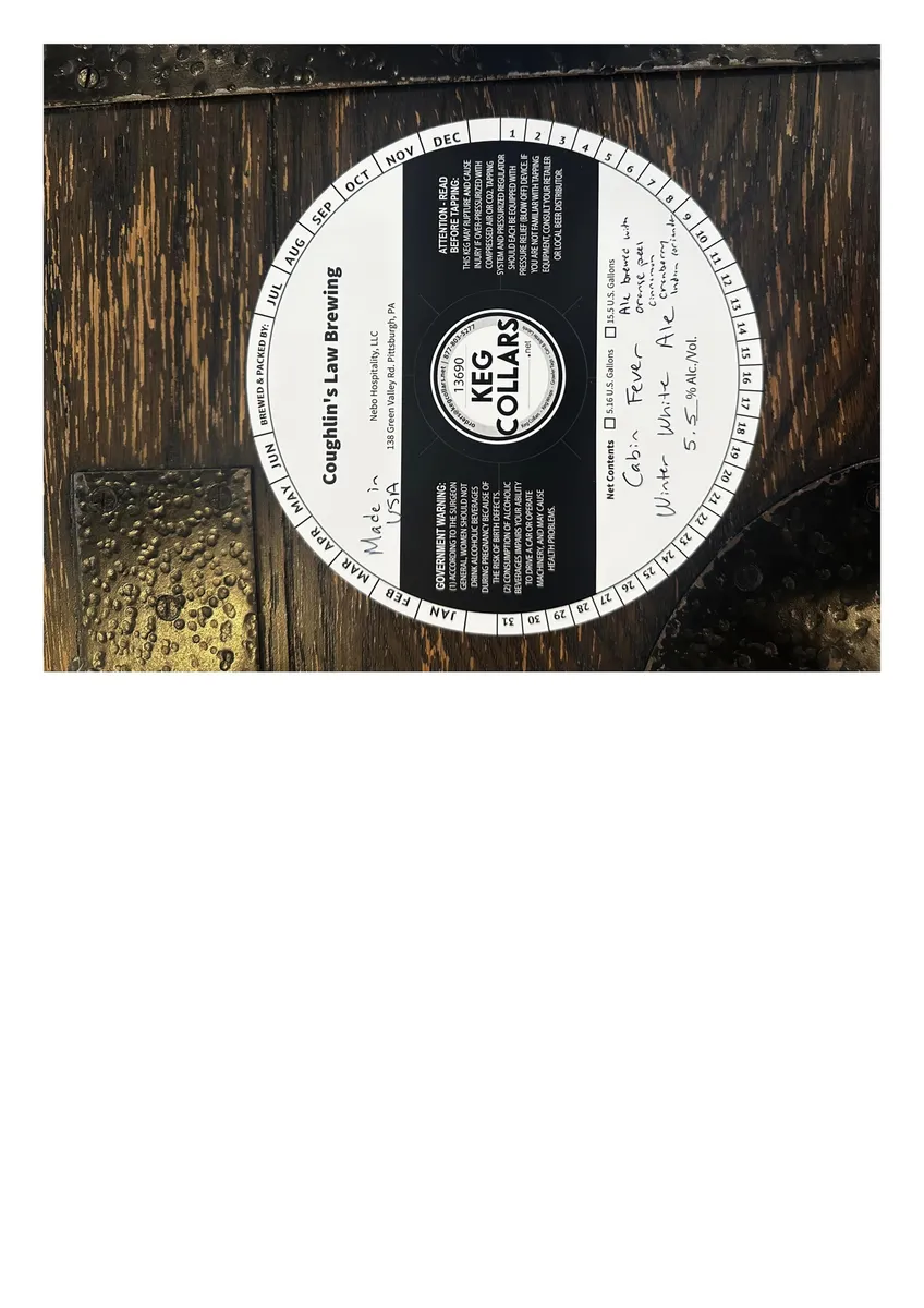 Cabin Fever Winter White Ale label