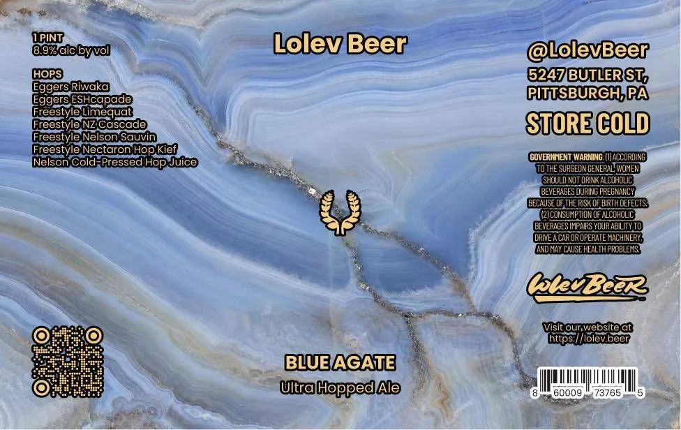 Blue Agate label