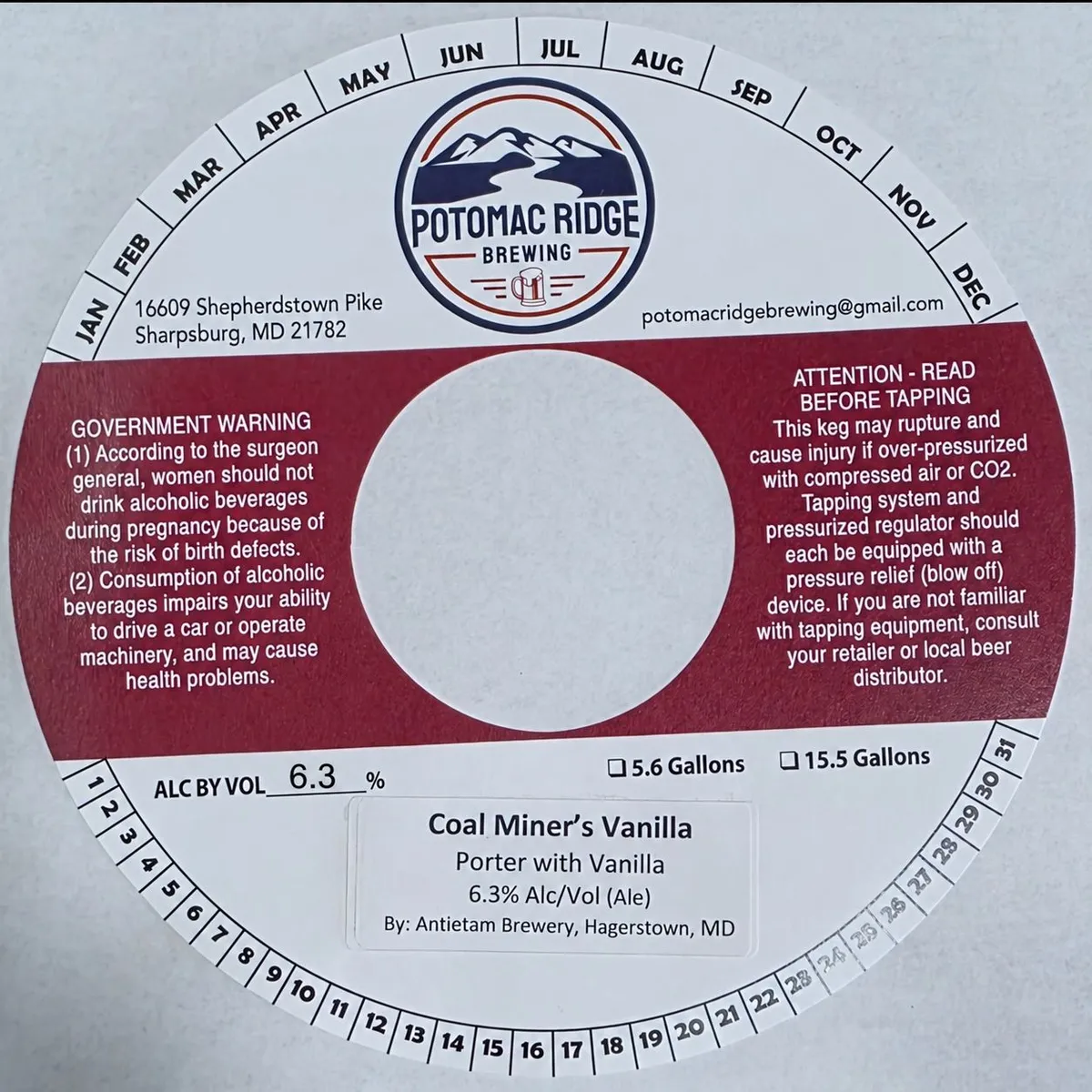 Coal Miner's Vanilla label