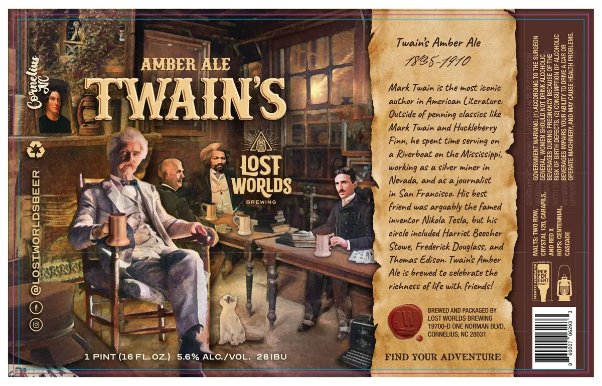 Twain's Amber Ale label