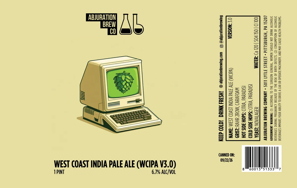 West Coast India Pale Ale (WCIPA V3.0) label