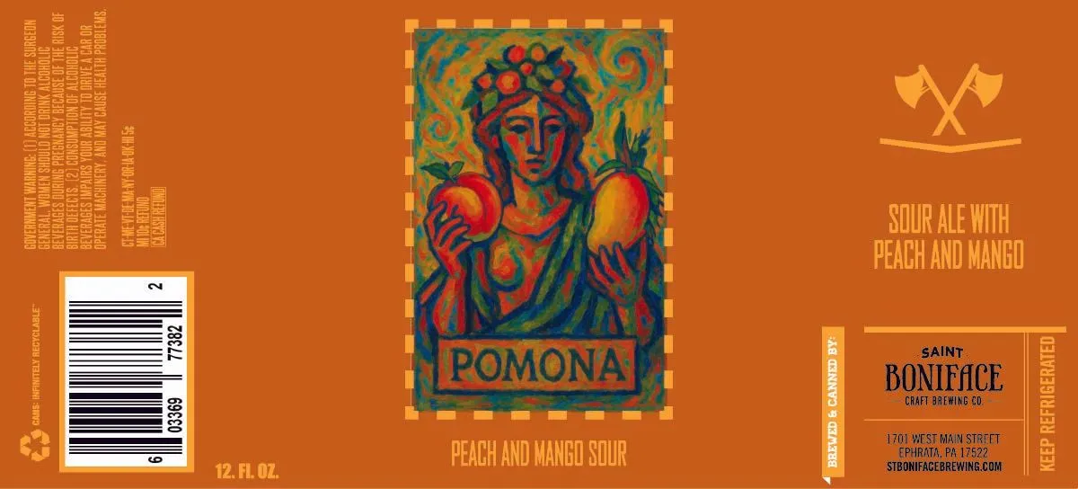Pomona Peach and Mango Sour label
