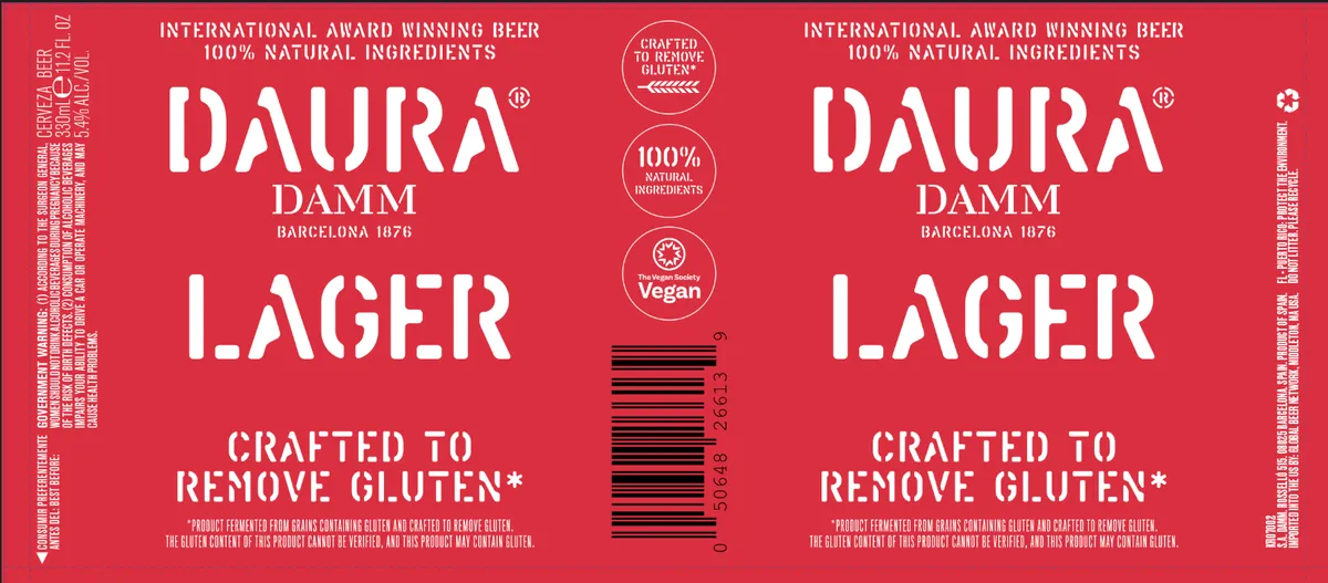 Daura Damm Lager label