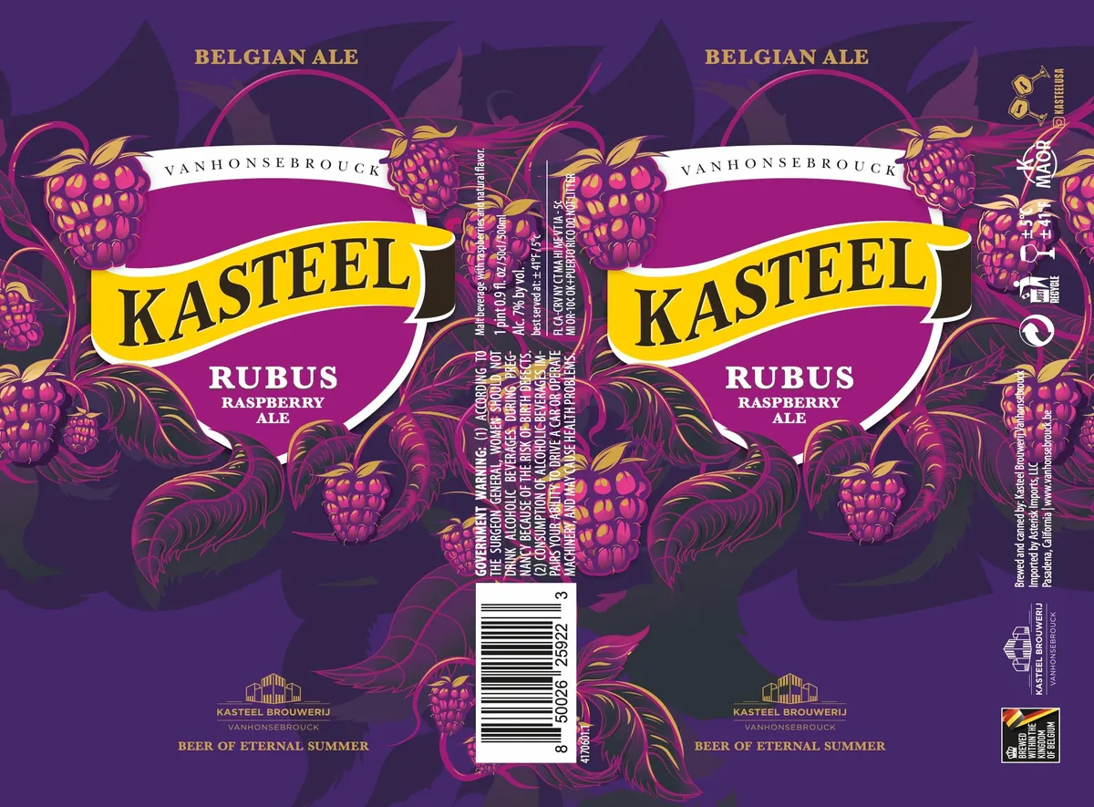 Kasteel Rubus Raspberry Ale label
