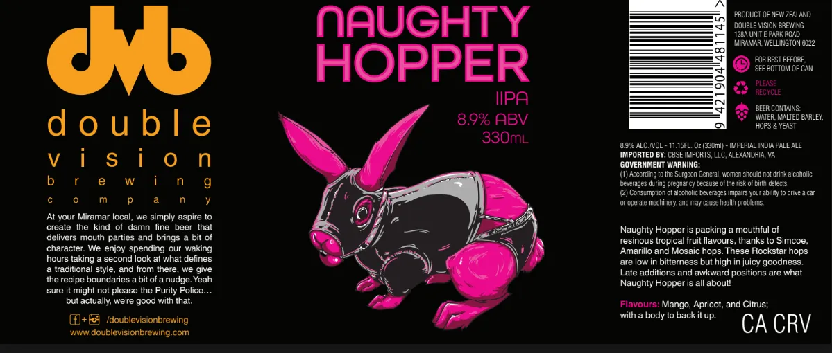 Naughty Hopper label