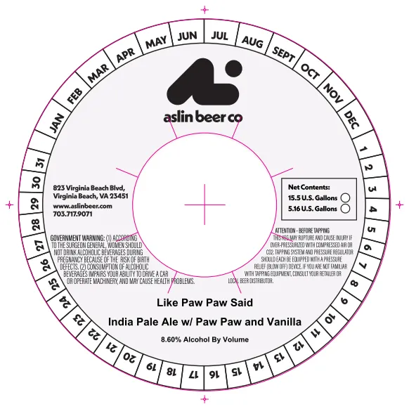 Like Paw Paw Said label