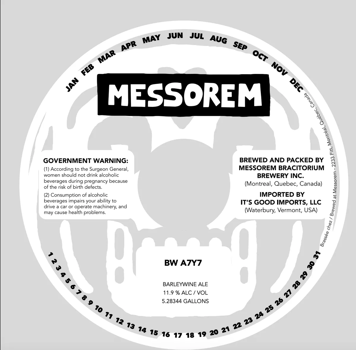 BW A7Y7 label