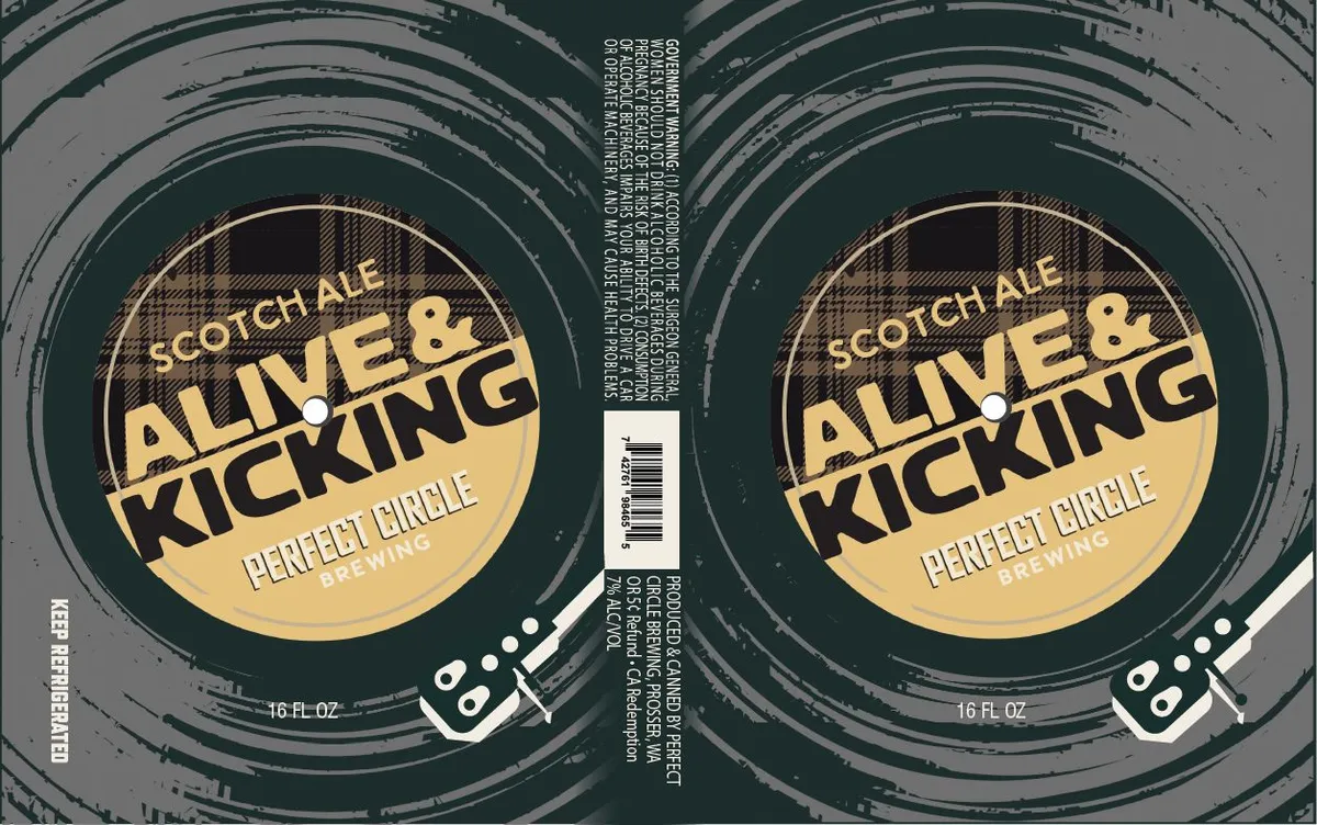 Alive & Kicking Scotch Ale label
