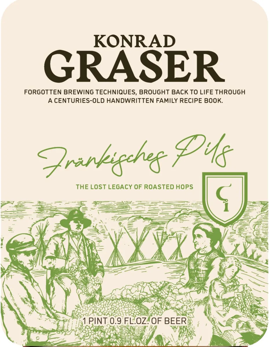 Konrad Graser Fränkisches Pils label art — KONRAD GRASER FRÄNKISCHES PILS FRANCONIAN PILSENER