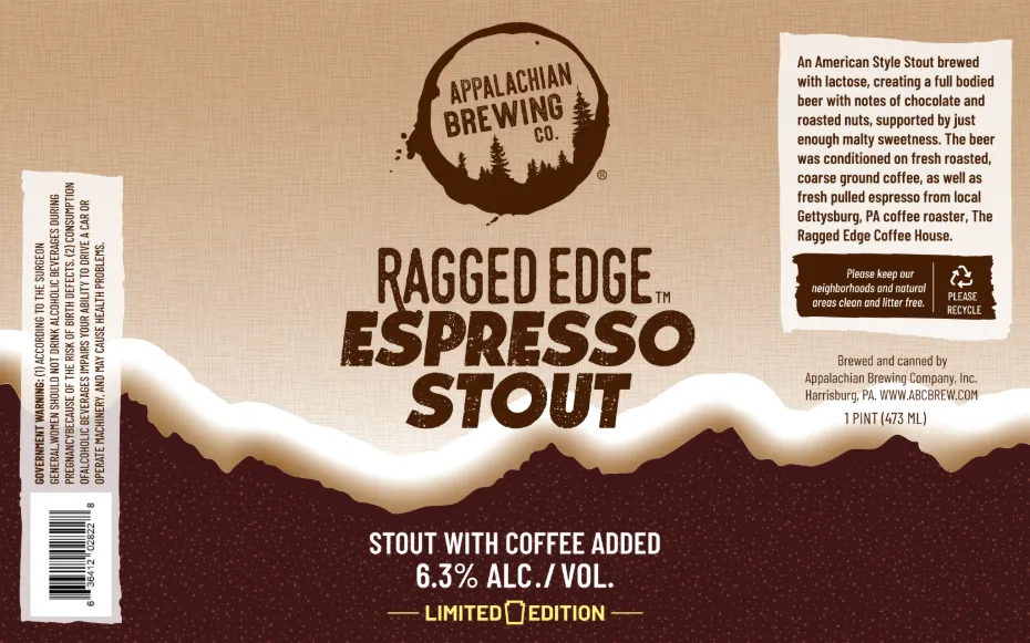Ragged Edge Espresso Stout label