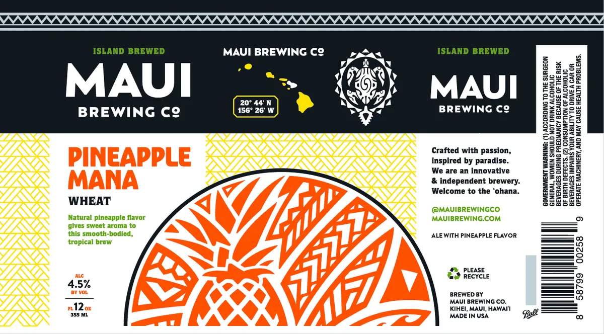 Pineapple Mana Wheat label