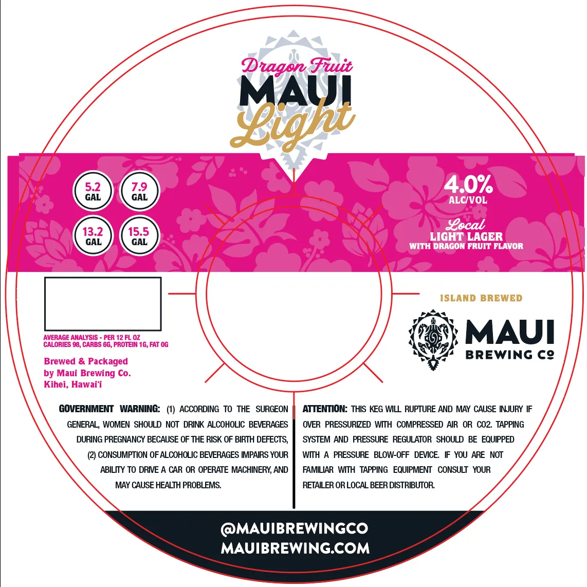 Dragon Fruit Maui Light label