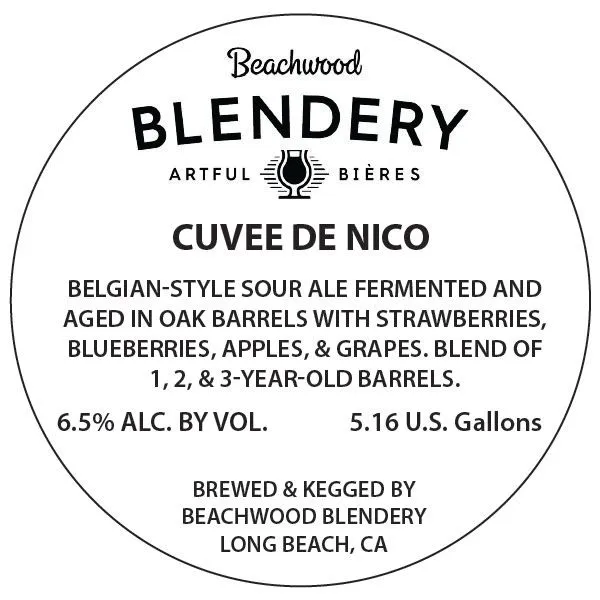 Cuvee De Nico label