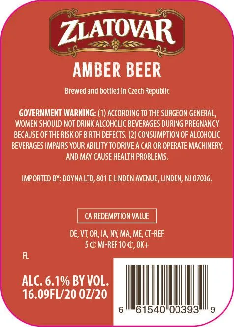 Zlatovar Granát label