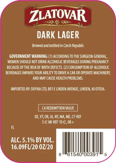 Zlatovar Tmavý Ležák label