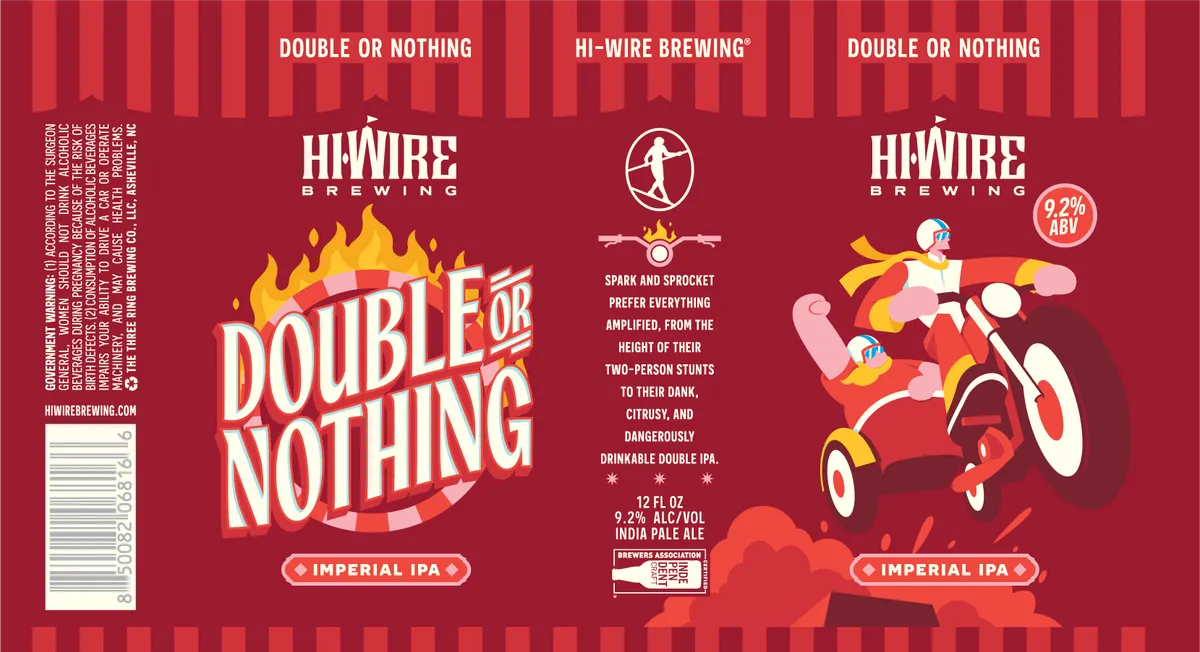 Double or Nothing Imperial Ipa label