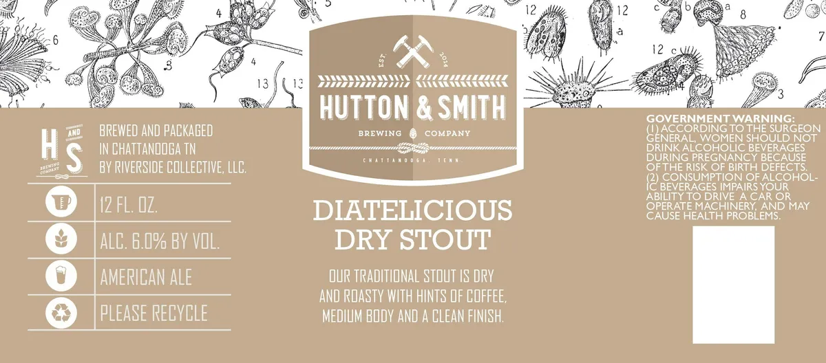 Diatelicious Dry Stout label