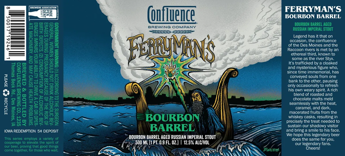 Ferryman's Bourbon Barrel Aged Russian Imperial Stout label
