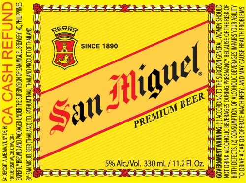 San Miguel Premium Beer label