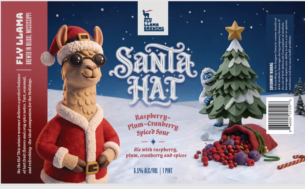 Santa Hat label